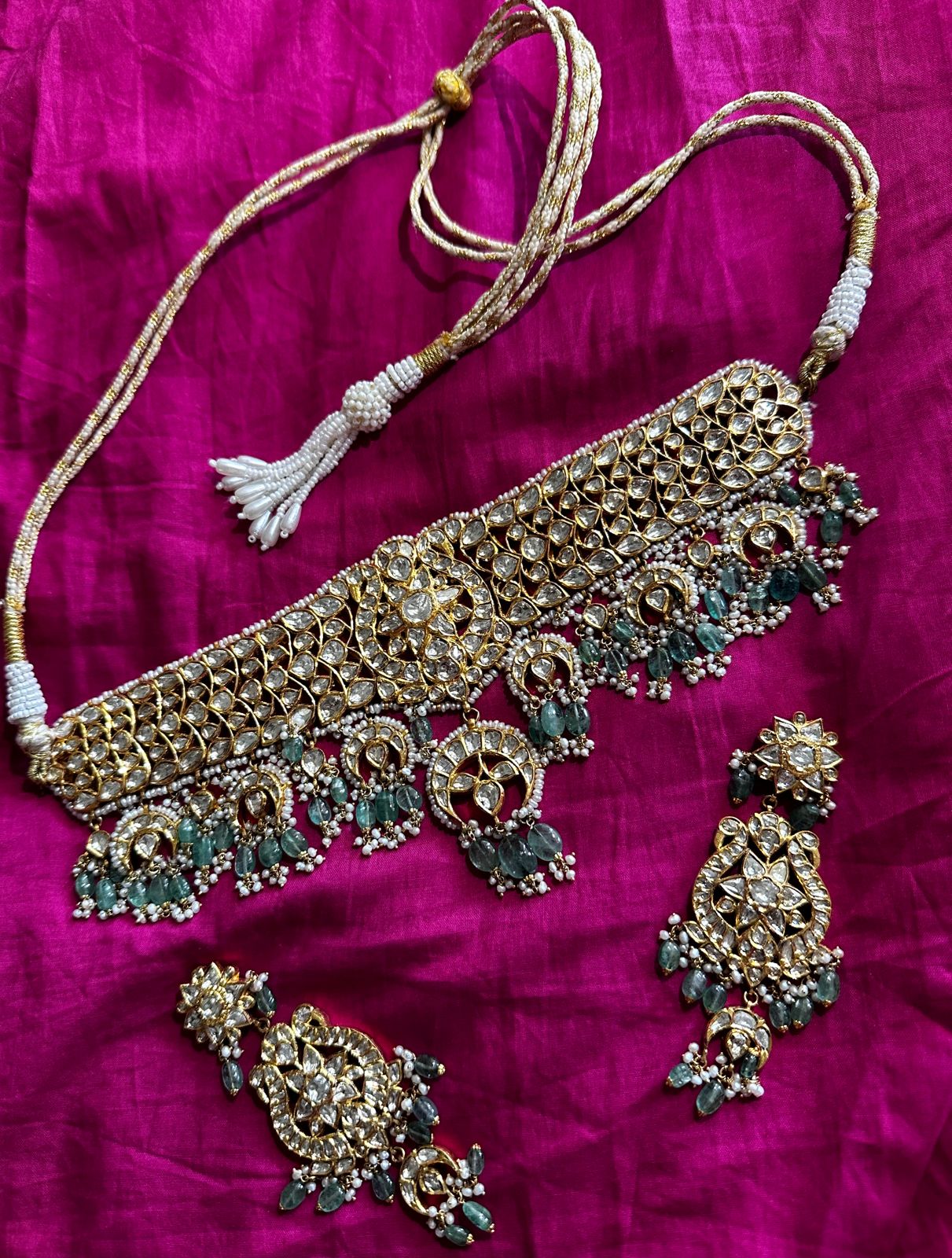 Polki Jadau Necklace Handcrafted by Jaipuri Goldsmiths